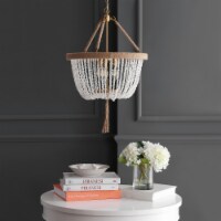 SAFAVIEH Cydney 3 Light 18.5 Inch Pendant | White / Natural |