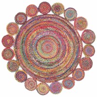 SAFAVIEH Cape Cod CAP211Q Handwoven Red / Multi Rug 6' round