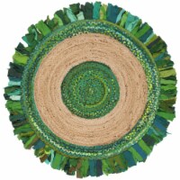 Safavieh CAP701Y-4R Cape Cod Coastal Round Hand Woven Rugs, Green & Natural - 4 x 4 ft.