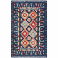 SAFAVIEH Aspen APN515N Handmade Navy / Orange Rug 5' x 8'