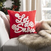 Safavieh Let It Snow Square PIllow - Red / White