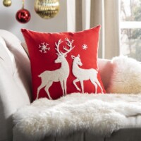 Safavieh Milzi Square Pillow - Red / White