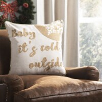 Safavieh Cold Outside Square Pillow - Beige/Gold