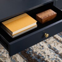 SAFAVIEH Levinson Gold Cap Coffee Table Navy / Gold