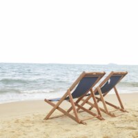 Safavieh Safavieh Outdoor Collection Loren Foldable Sling Chair Natural Navy 23.62 x 41.34 x 34.25 Ralphs