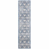 Safavieh BNT896N-210 Power Loomed 2 x 10 ft. Brentwood Traditional Rug, Navy & Cream - Rectan