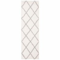 SAFAVIEH Parma Shag Collection PMA515A Cream / Grey Rug 2'-3 X 8'