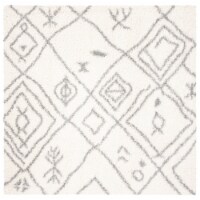 Safavieh PMA583A-7SQ Parma Shag Power Loomed Square Area Rug, Cream & Grey - 6 ft.-7 in. x 6