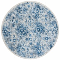 Martha Stewart Brentwood Round Rug - Cream/Blue