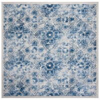 Martha Stewart Brentwood Square Rug - Cream/Blue