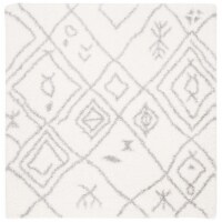 Safavieh FNT836A-7SQ Fontana Shag Power Loomed Square Area Rug, Cream & Grey - 6 ft.-7 in. x