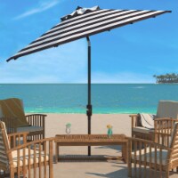 SAFAVIEH Outdoor Collection Iris Fashion Line 11-Foot Round Umbrella Black/White