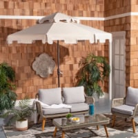SAFAVIEH Outdoor Collection Zimmerman 9-Foot Market Umbrella Beige/White