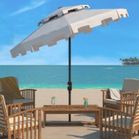 SAFAVIEH Outdoor Collection Zimmerman 9-Foot Double Top Market Umbrella White
