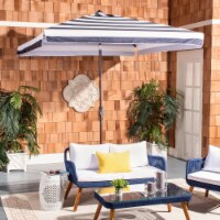 Safavieh PAT8403B 7.5 ft. Elsa Square Umbrella, Navy & White