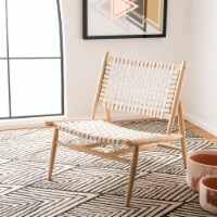 Safavieh ACH1001A Soleil Accent Chair, White & Natural - 26 x 31.5 x 30.7 in.