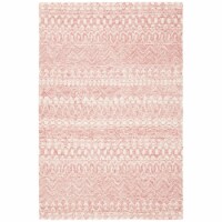 Safavieh MLP502U-24 Micro-Loop Hand Tufted Accent Area Rug, Pink & Ivory - 2 ft.-6 in. x 4 ft