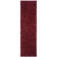 Safavieh AUG900S-28 August Shag Power Loomed Runner Area Rug, Burgundy - 2 ft.-3 in. x 8 ft.