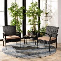 SAFAVIEH Outdoor Collection Moore 3-Piece Lounge Set Black/Beige