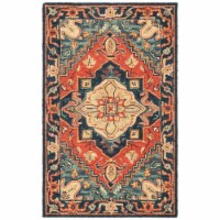 Safavieh HG920Q-3 3 x 5 ft. Hand Tufted Traditional Heritage Small Rectangle Rug, Red & Navy