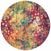 SAFAVIEH Madison Collection MAD425D Fuchsia / Gold Rug 6'-7 X 6'-7 Round
