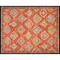 Safavieh SRK105P-8 8 x 10 ft. Hand Knotted Traditional Samarkand 100 Large Rectangle Rug, Rus