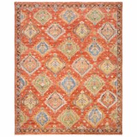 Safavieh SRK105P-9 9 x 12 ft. Hand Knotted Traditional Samarkand 100 Large Rectangle Rug, Rus