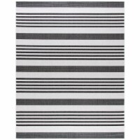 SAFAVIEH Outdoor BHS222F Beach House Lt Grey / Charcoal Rug 5-3 X 7-6