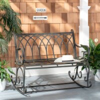 SAFAVIEH Outdoor Collection Ressi Rock Bench Black Rust