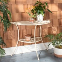 SAFAVIEH Outdoor Collection Genson End Table Pearl White