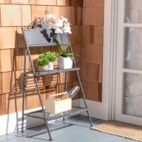 Safavieh PAT5029B Natum Plant Stand, Reddish Brown & Blue Wash