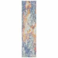 SAFAVIEH Prism Collection PSM531A Cream / Blue Rug 2' x 8'