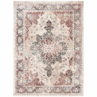 SAFAVIEH Carlyle Collection CYL215B Ivory / Burgundy Rug 6' 7 x 9'