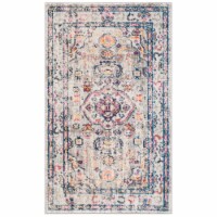 SAFAVIEH Madison Collection MAD468F Grey / Blue Rug 2' 2  x 4'