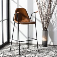 SAFAVIEH Tanner Mid-Century Bar Stool Cognac / Black