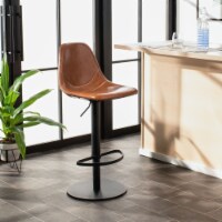 SAFAVIEH Sky Adjustable Swivel Bar Stool Cognac / Black