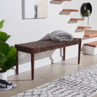 SAFAVIEH Bandelier Leather Weave Bench Brown / Brown
