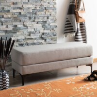 SAFAVIEH Elise Rectangular Bench Light Grey / Black