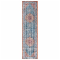 Safavieh KRA676N-210 2 ft.-2 in. x 10 ft. Kenitra 600 Polyester Space Dyed Runner Rug, Blue &