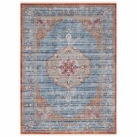 Safavieh KRA676N-4 4 x 6 ft. Kenitra 600 Polyester Space Dyed Rectangle Rug, Blue & Red