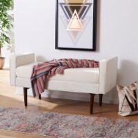 SAFAVIEH Henri Mid-Century Bench Cream / Walnut
