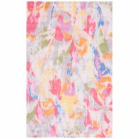 SAFAVIEH Florist Collection FLS152U Pink / Grey Rug 4' x 6'