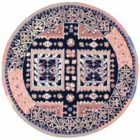 SAFAVIEH Bellagio BLG609Z Handmade Black / Navy Rug 5' round
