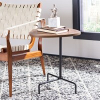 SAFAVIEH Berlin Tripod Side Table Walnut / Black