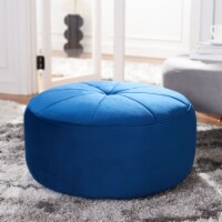 Safavieh OTT4501B Amais Round Ottomans, Navy