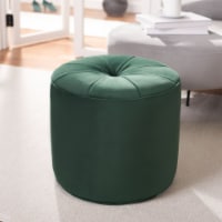 Safavieh OTT4502C Hawkem Cylinder Ottomans, Emerald