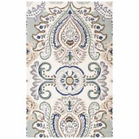 Safavieh BEL118M-4 4 x 6 ft. Bella Rectanglar Wool Hand Tufted Rug - Ivory & Blue