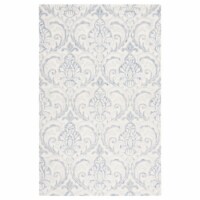 Safavieh MLP532A-5 5 x 8 ft. Micro-Loop Rectanglar Handmade Wool Rug - Ivory & Blue