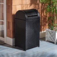 SAFAVIEH Outdoor Collection Serapis Trash Bin Black