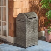 SAFAVIEH Outdoor Collection Serapis Trash Bin Grey
